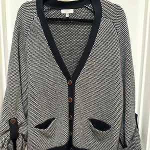 JOIE Merino Wool Striped Sweater (button down cardigan)